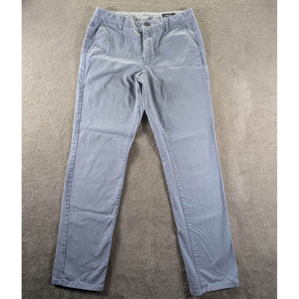 Bonobos Mens Pants Size 30/32 Blue Gray Straight Slim Fit Flat Front